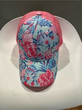 Floral Pink & Blue Trucker Hat